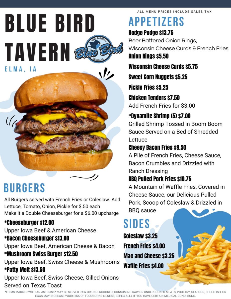 2025 Blue Bird menu in Elma