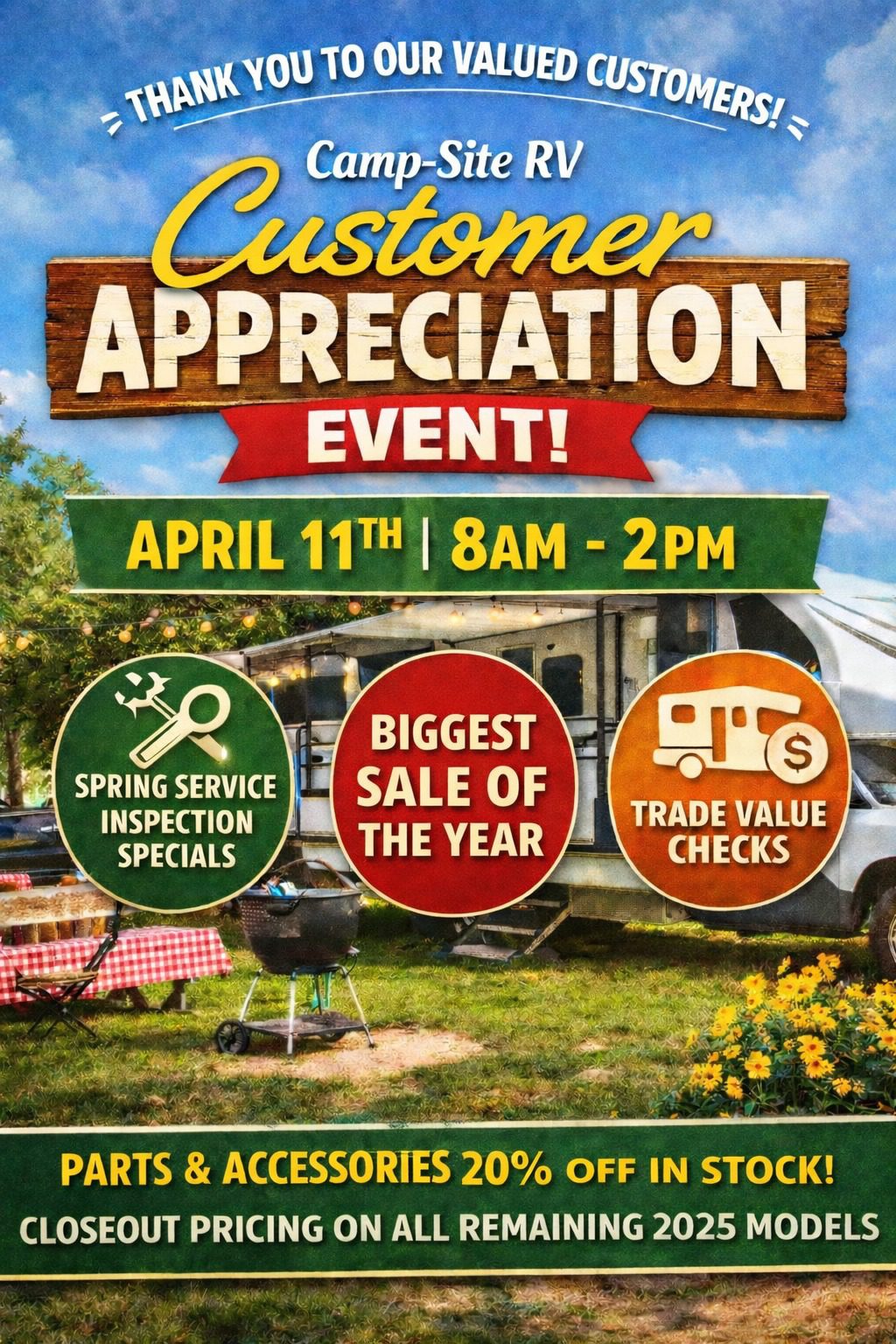 Campsite RV Customer Appreciation poster