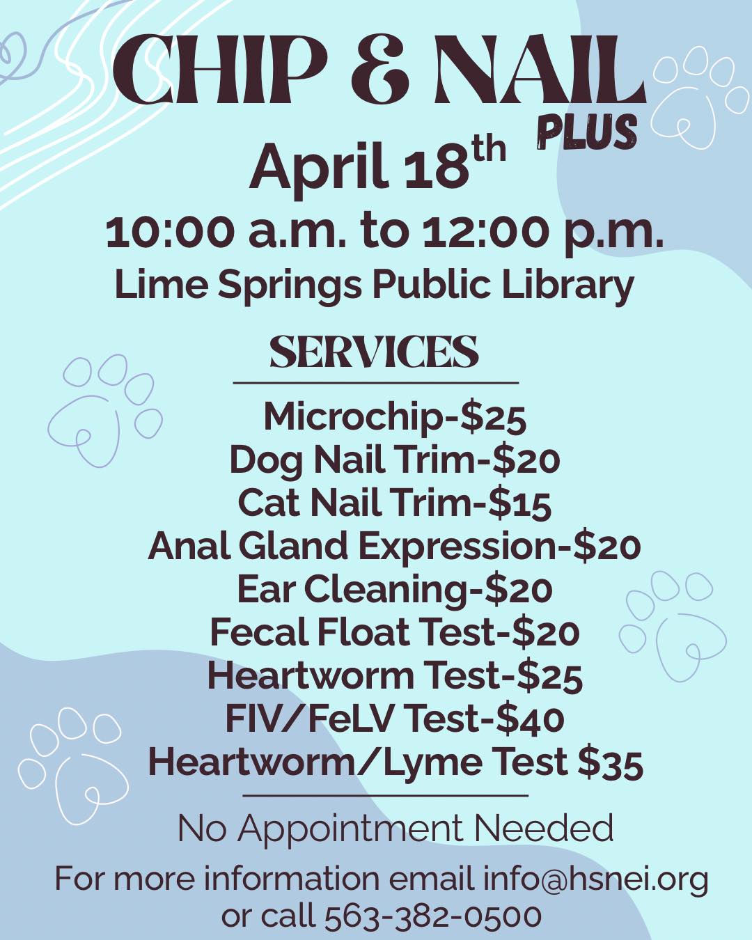 Poster for dog services offered
