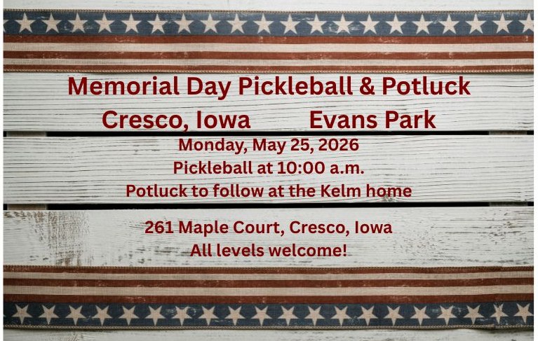 flyer for pickleball and potluck