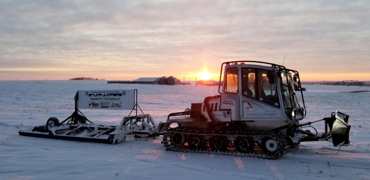 Groomer for snowmobile trails in western Howard County