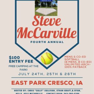 2026 flyer for 3-day softball tournament