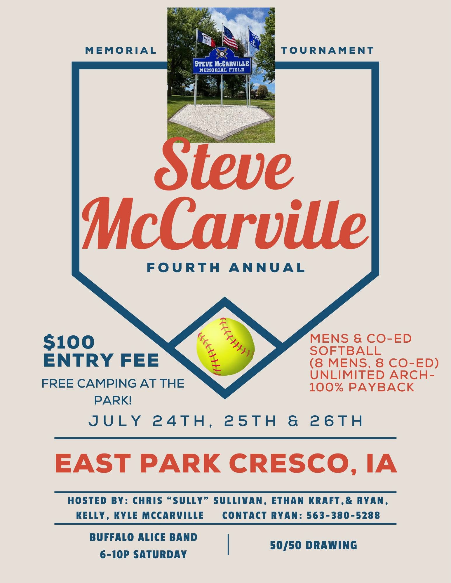 2026 flyer for 3-day softball tournament