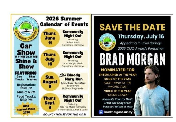 2026 Summer events in Lime Springs