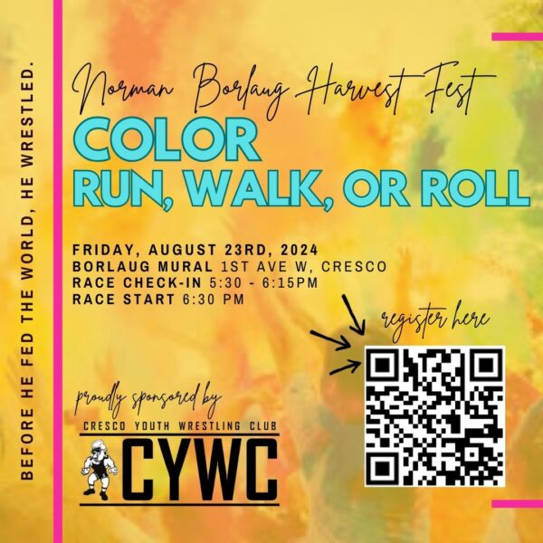 Color Run flyer with QR code to sign up