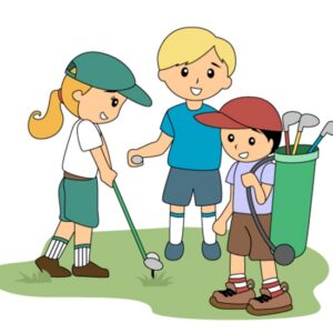 Kids playing golf