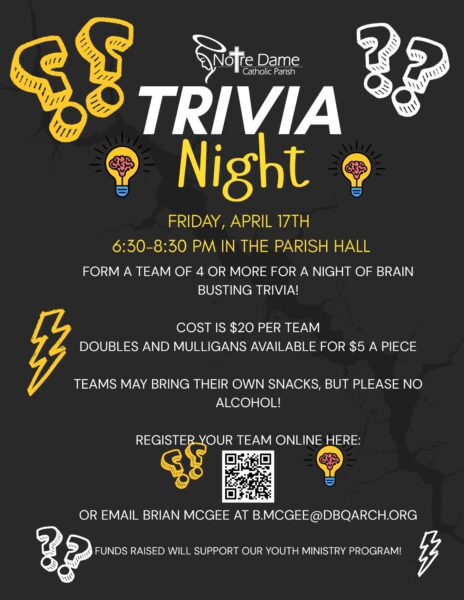 Notre Dame Trivia Night poster