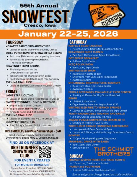 2026 Snowfest poster of events