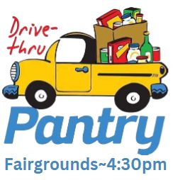 Drive Through Mobile Food Pantry icon at Howard County Fairgrounds starting at 4:30pm