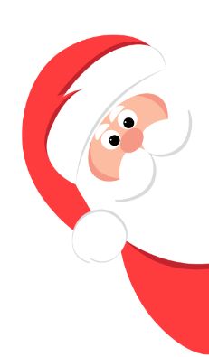 Santa peeking around the corner