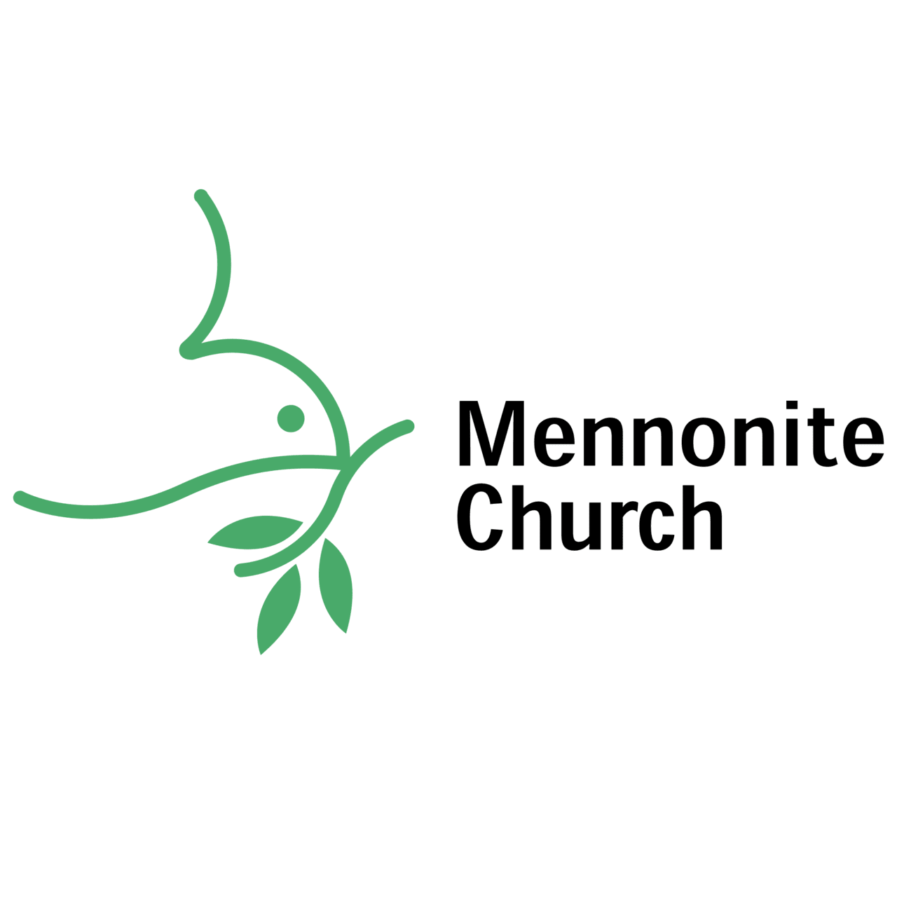 the Mennonite Church logo, green bird and branch
