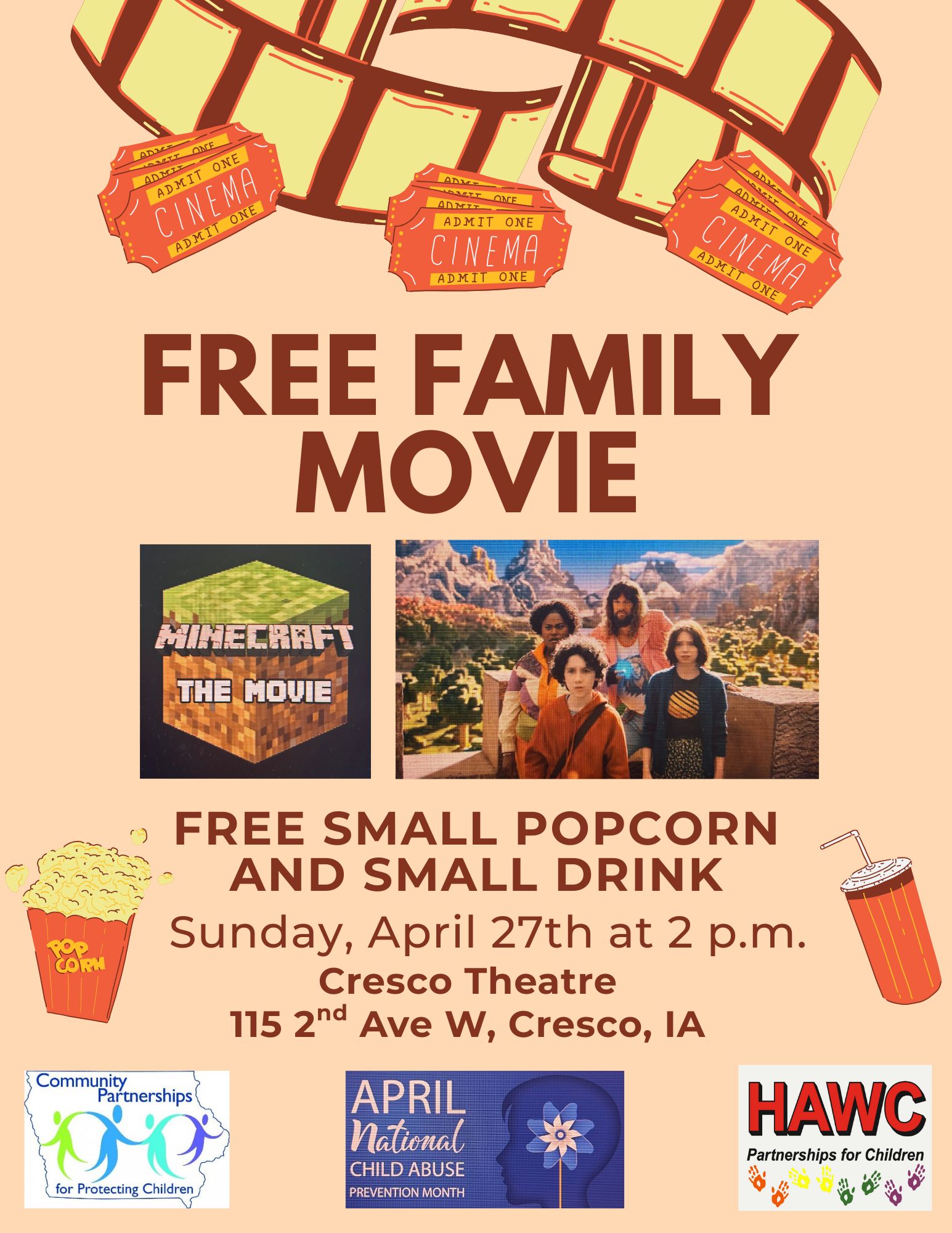 Free movie poster featuring Minecraft photos