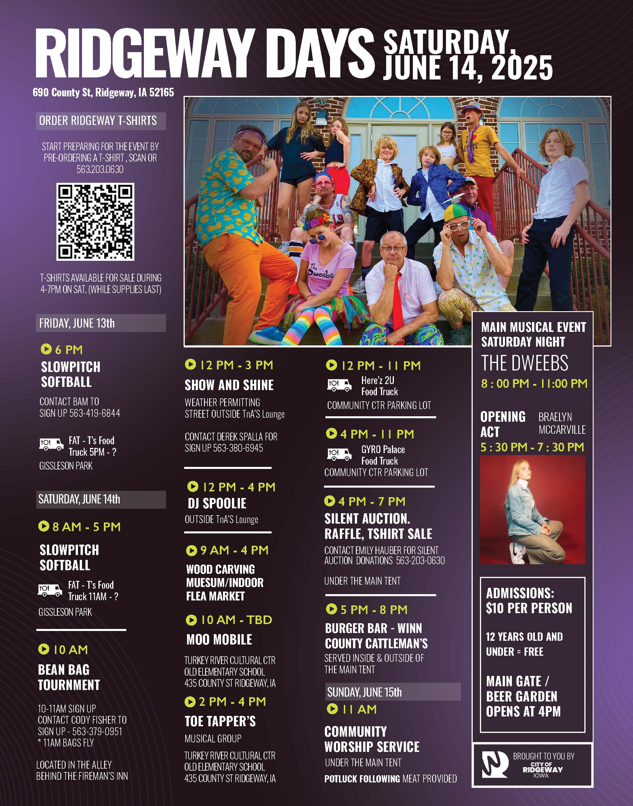 poster for Ridgeway Days June 13-14, 2025