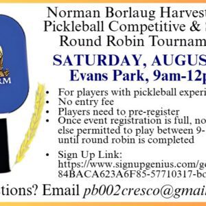 flyer promoting Pickleball during Harvest Fest