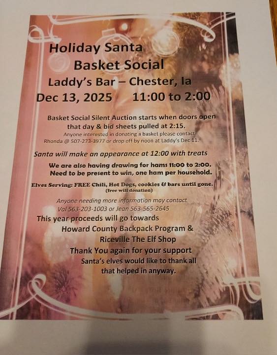 poster for Santa Basket Social