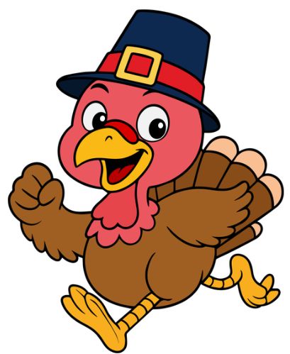 Cartoon turkey running
