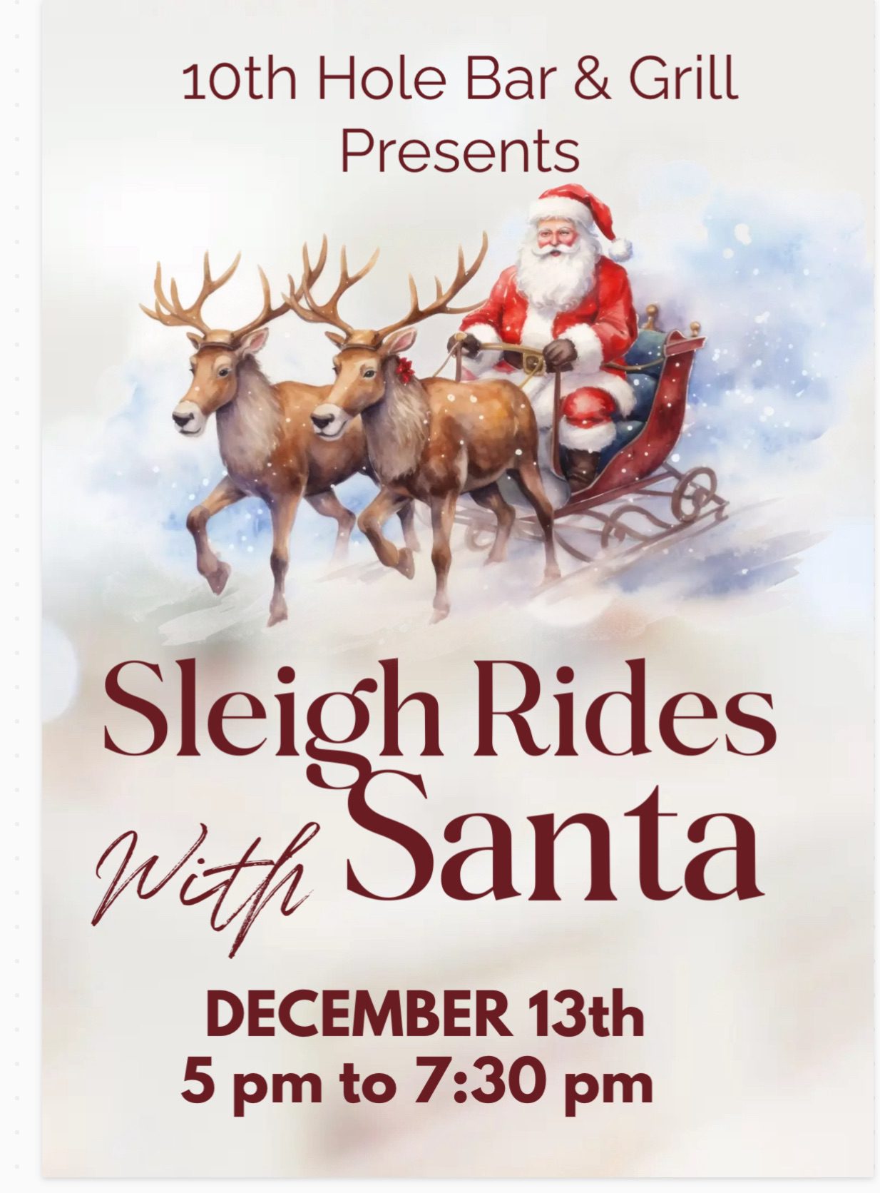 poster with Santa in his sleigh
