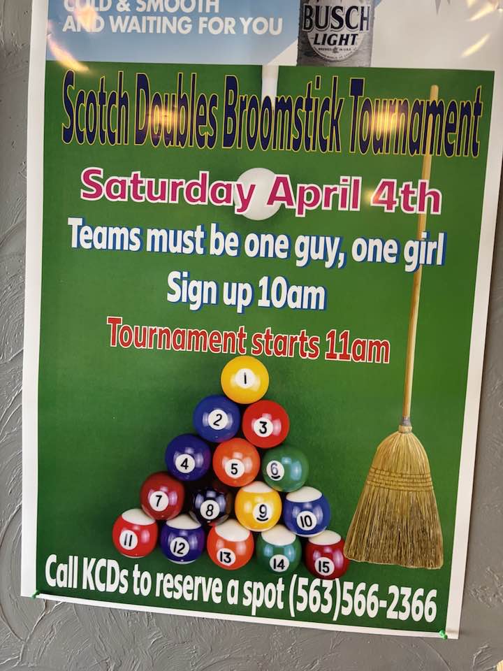 poster for Scotch Doubles Broomstick Tournament