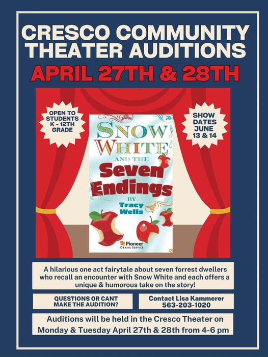 poster for auditions for June play
