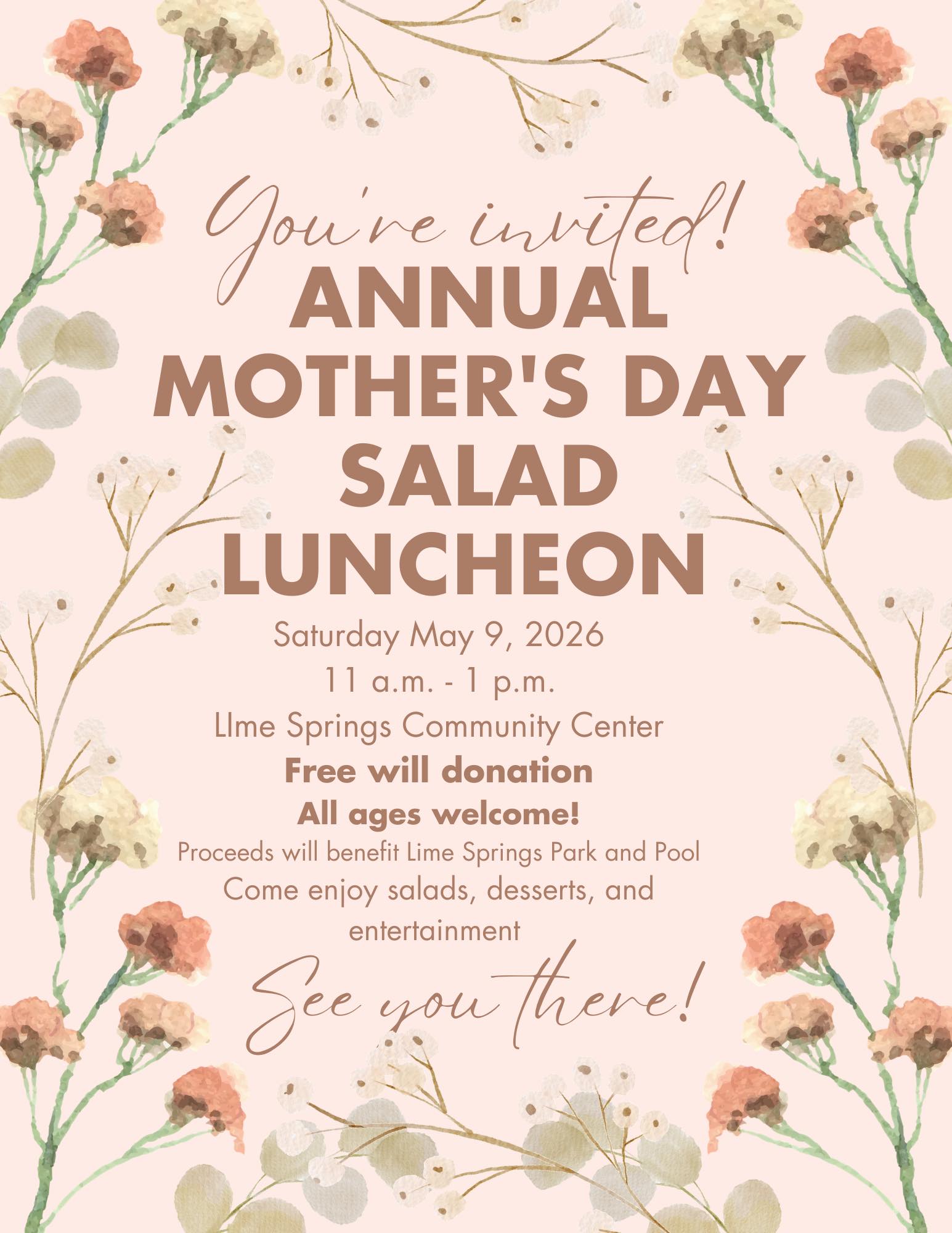 Mother's Day Salad Luncheon poster