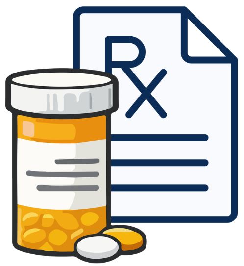 Prescription bottle and RX paperwork
